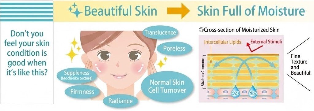 Beautiful Skin -> Skin full of moisture