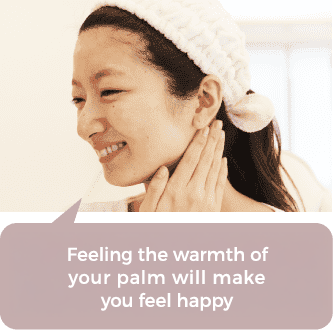 Feel happy by feeling the warmth of your palms